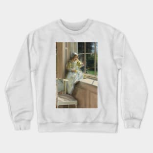 A Looking Out O'window, Sunshine by Laura Theresa Alma-Tadema Crewneck Sweatshirt